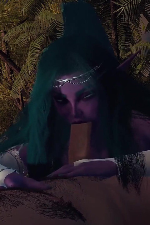 Night Elf Princess bahçede sana sakso çekiyor bakış açısı 3 boyutlu porno