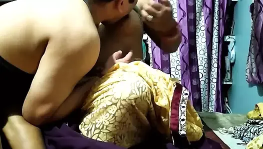 Raipur Wife Urvasi Fucking Hard Pussy in Saree and Sucking His Boyfriends Dick at Home on Faphouse