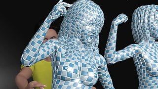 Woman Wrapped In Tiles