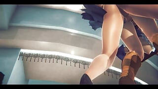 Final Fantasy Hentai - Yuna Pušenje i anal - japanska azijska manga anime filmska igra pornografija