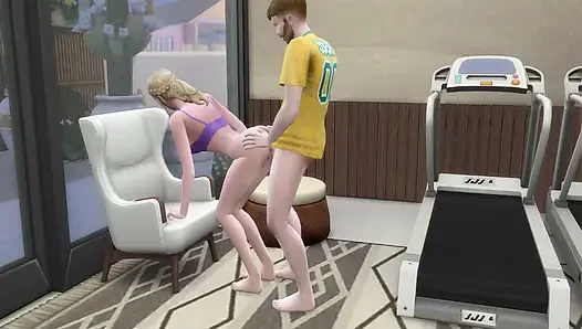 Üniversiteli kız takıma katılıyor ve spor salonunda koç tarafından sikiliyor. The Sims