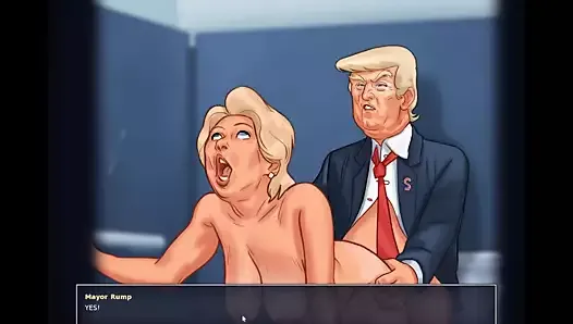 Summer TimeSaga - Donald трахает Hillary - секс старой пары