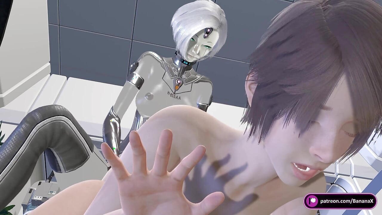 Cyber Futa Roughly Fucks Femboy Then Uses Long Vibrator on Him