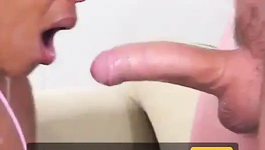 White stud fucks black chicks face with his hard cock then fucks her