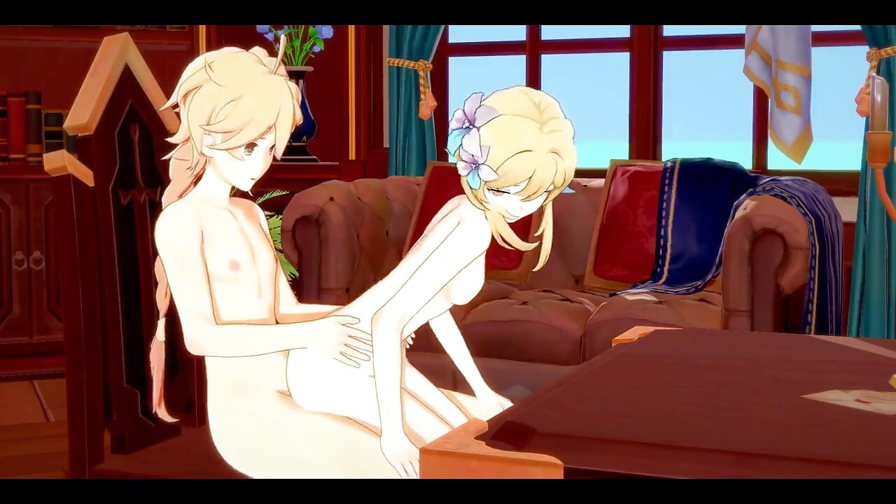 Genshin Impact Hentai - Sisanje i jebanje etera i lumina - 3D anime crtić porno video iz videoigara