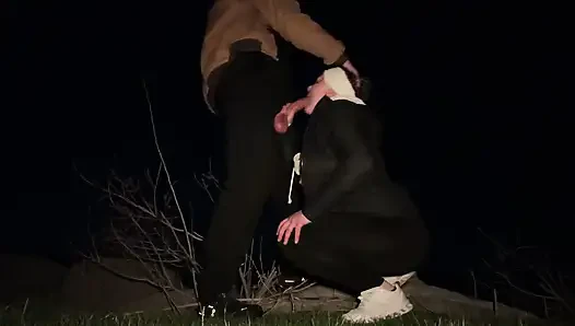 Horny Wife Sneaks Away from Camp to Get Fucked by Big Dick