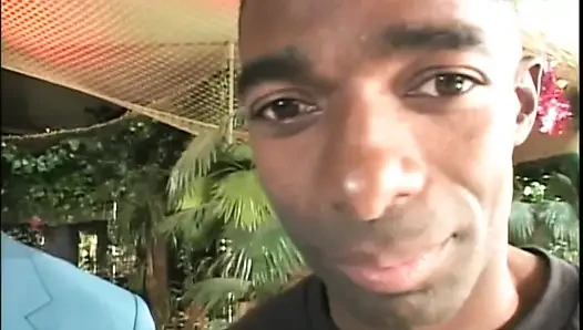 Double Penetration of Two Monster Black Cocks Cumming in Mouth of Gorgeous Young Brunette