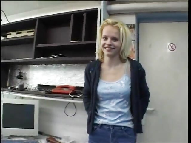 Blonde teen is rubbing her wet pussy