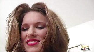 Sensual blowjob with strong eye contact from the milf made