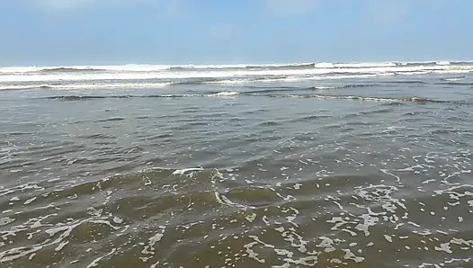 On the beach my wife and I invited a beachgirl to fuck she accepted because she was very horny! she has a pink pussy
