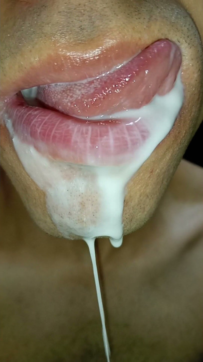 Cumslut JOI Long tongue begging for your cum, I want my milk, close-up slow motion | Clip 2