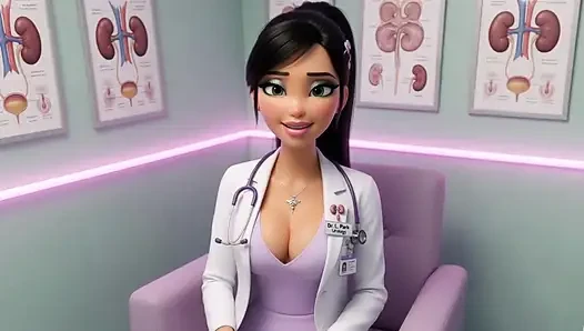 Dokter gadis Asia membantu menyusutkan ereksiku