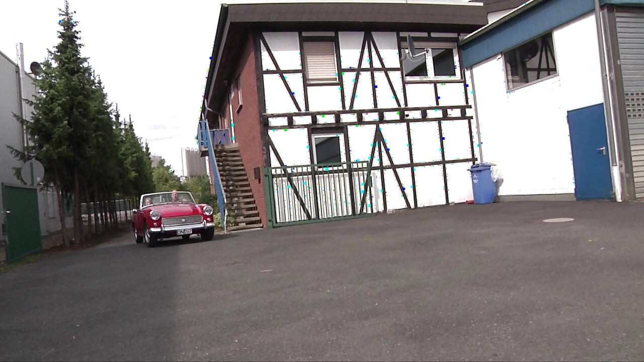 德国女孩开车下车并被真正的猛男操