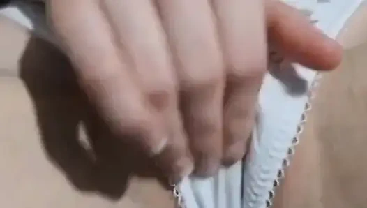 Rubbing My Pussy and Masturbating in My White Thong
