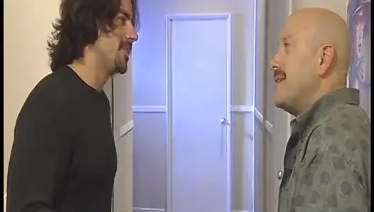 Busty fucker ends up sucking her stepfather's cock in front of his friend