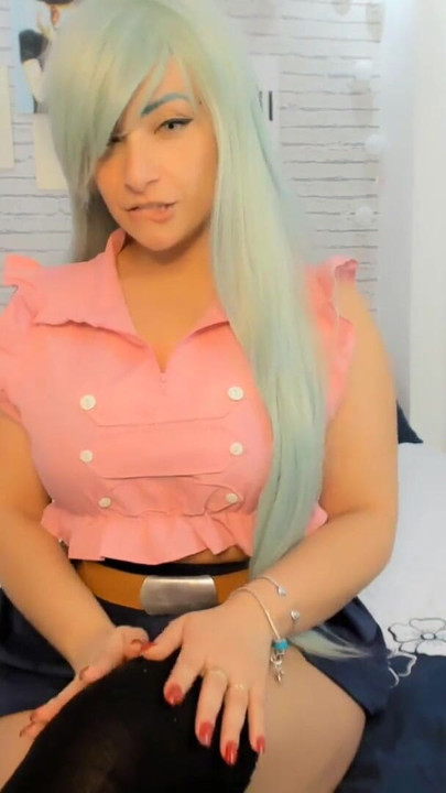 Spektakularan trenutak iz "Elizabeth Liones cosplay od sedam smrtnih grijeha, CRVENO SVJETLO, ZELENO SVJETLO, drkaj igru"