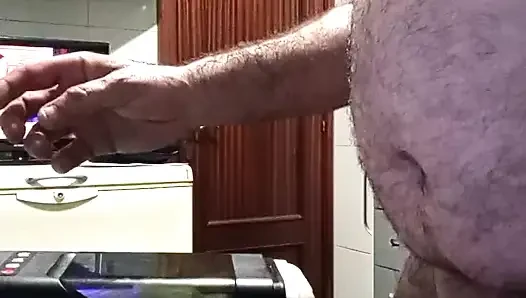 Handsome Mature Chubby with Big Fat Cock Fucking My Sex Machine Until I Cum Inside