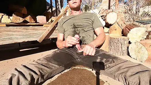 Pissing myself while cutting firewood