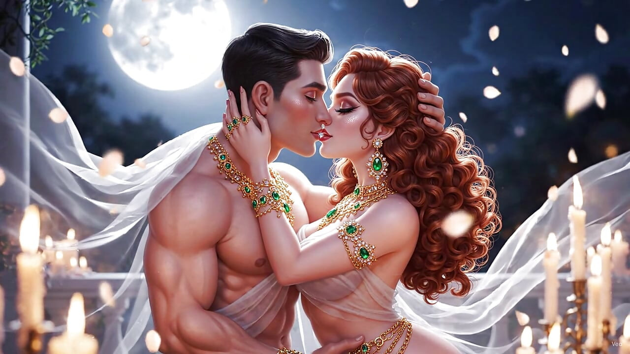 Yumuşak mum ışığı mein desi evli kadın ki samimi gece - beyaz sari mein kocası ke saath tam kucaklama seks