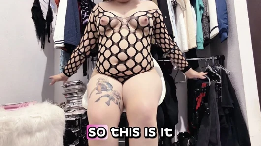 Goth teen shoves a police baton up her tight pussy