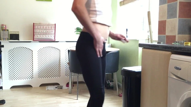 skinny boys ass in black legging