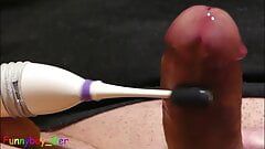 Precum and handsfree cum with an electric toothbrush, no hand cum