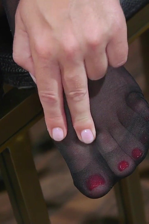 Good Pets Worship Helena's Feet in Stockings Featuring Helena Locke