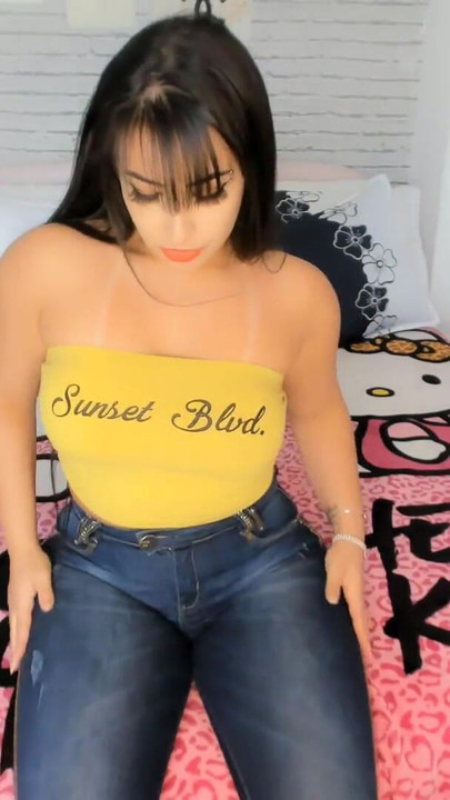 Stunning moment from "Sexy big ass latina wearing tight jeans pants dirty talking JOI jerk off instructions speaking"