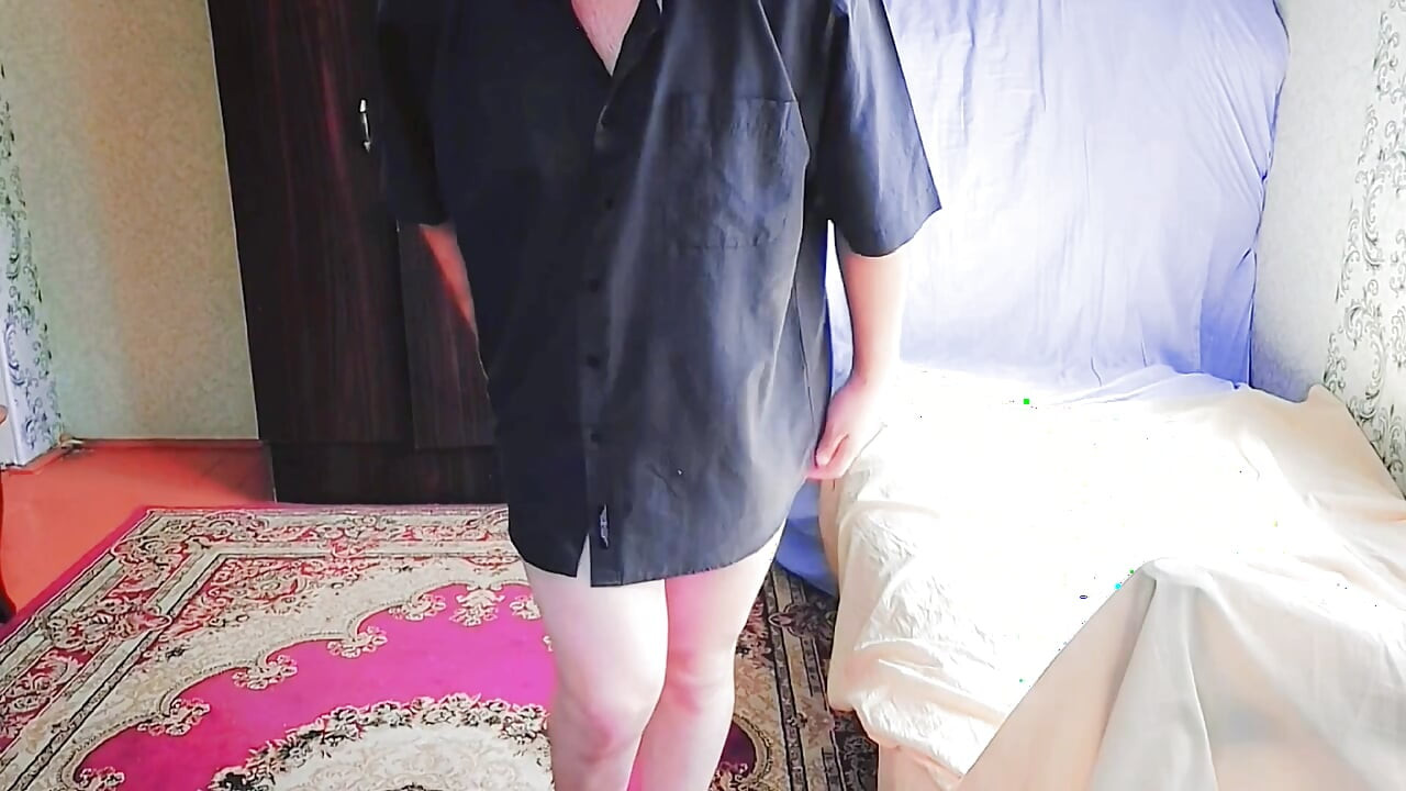 Cute femboy pulling hoodie over shy blushing face