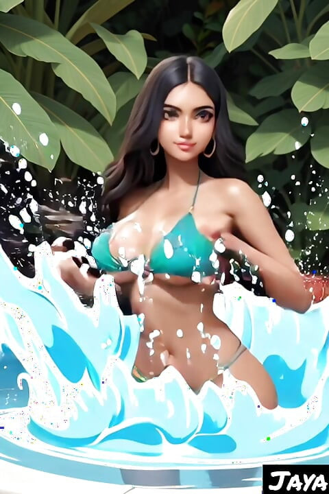 Indian desi aunty Jaya Anjali at pool part one (Ai model)