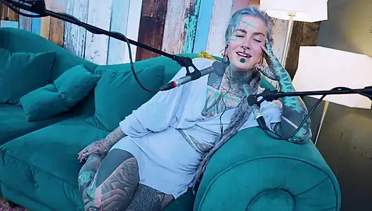 I talk about F - Fear - ASMR podcast SFW talking goth skinny girl dreadlocks tattoo model inked girl