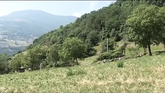 Mature cock in sexy petite in the forest