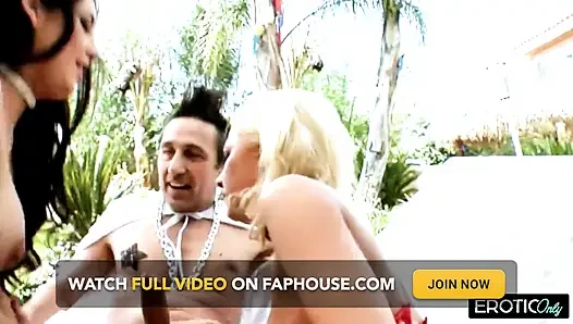 Blonde and Brunette Get Hard Anal Outdoors