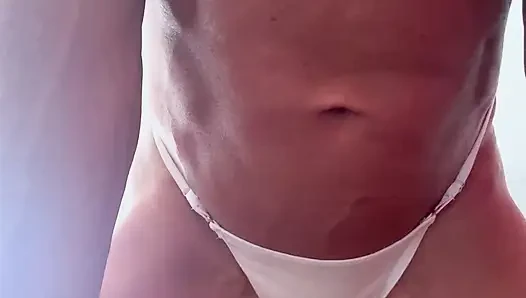 Muscle MILF Grinds Her Wet Pussy on the Table Edge to Orgasm
