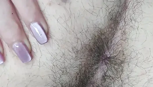 Lubang pantat berbulu closeup ekstrem