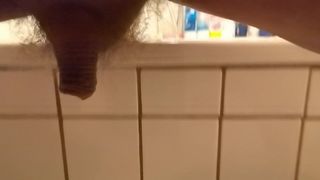 Morning tranny fucking with a dildo in the bathroom
