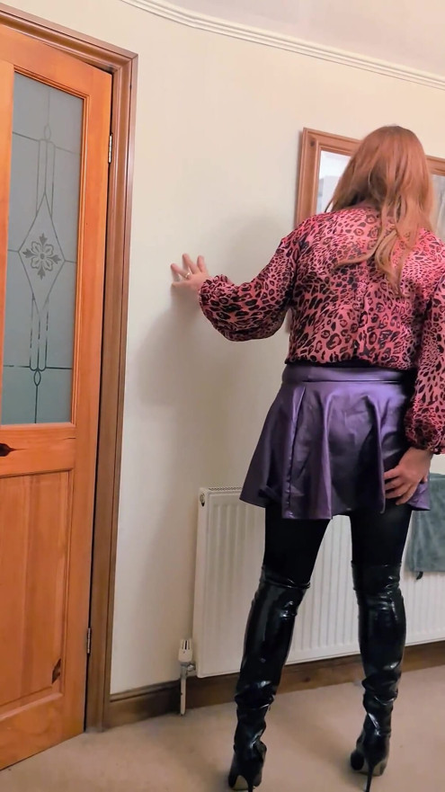 Short Skirt, Tights & Thigh Boots