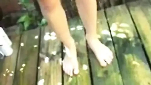 Cute Teen Allie Shower Pussy Masturbation Outdoors