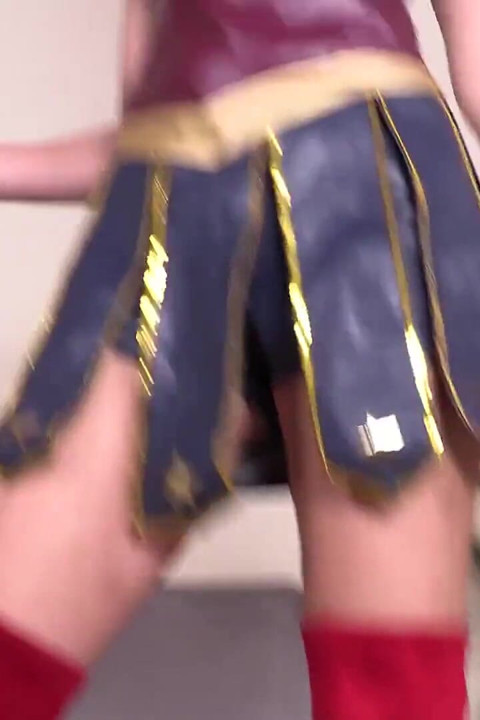 Thena wonderwoman plays with her feet