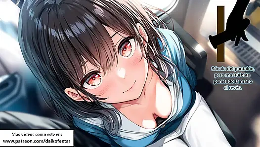 Spanish Hentai JOI - nakal masturbasi kamu di kereta Jepang.