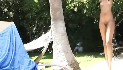 Black cock sucking dildo playing...cum on tits