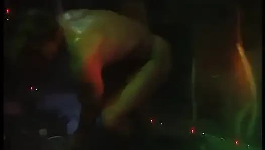 Girl getting wet from his dancing