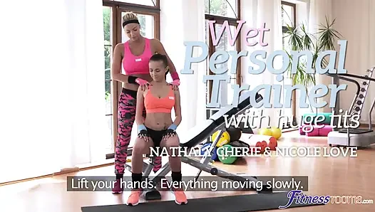 Fitness Rooms - Wet Personal Trainer with Huge Tits