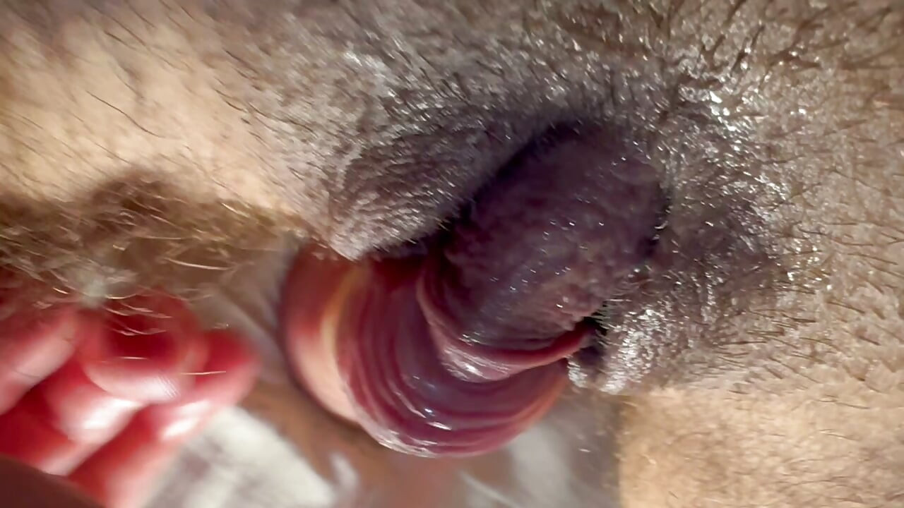 Trans man ftm cumming while masturbating his trans dick and pussy