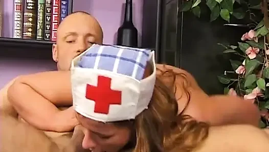 Redhead MILF Nurse Deepthroats and Rides Her Patient
