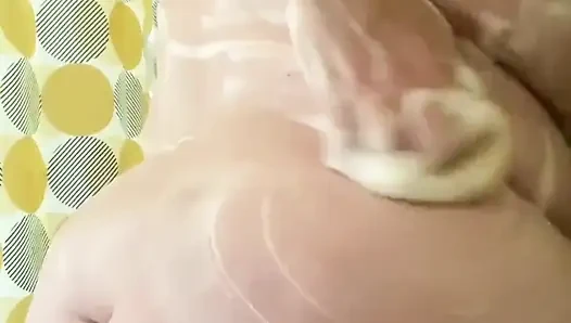 Bbwbootyful having a shower soaping my body