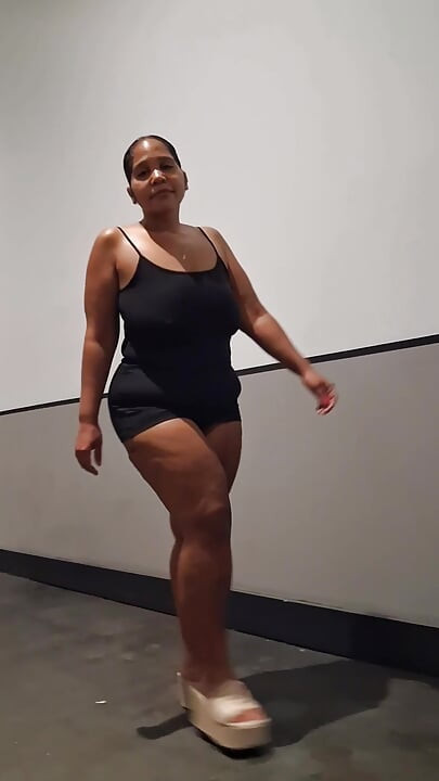 Leg Tease - Mini Skirt - Thick Thighs - Angie Love - BBW - Puerto Rican Woman - Flip Flops - Beach Thong