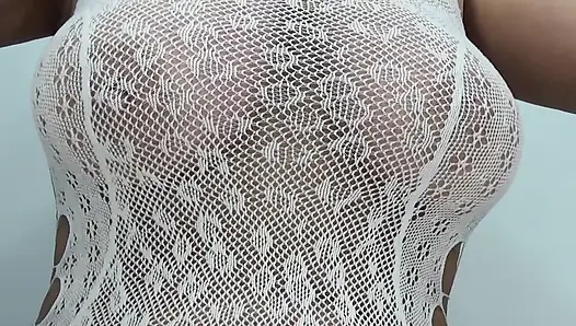 Mature Solo in a White Suit