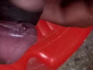 Peeling the foreskin of my cock