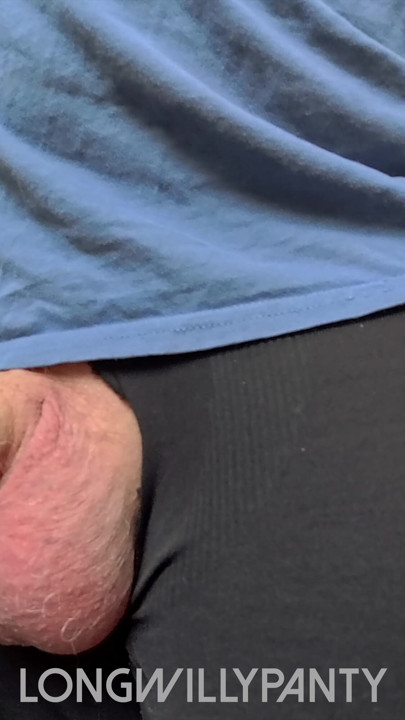 Straight amateur guy walks with dick poking out of exposed shorts